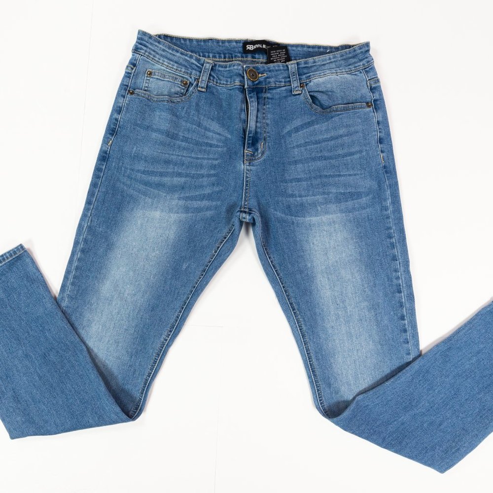 Royal Blue Premium Basic Super Skinny Fit Mens Size 34 x 30 Stretch Denim Jeans